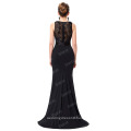 Starzz Floor-Length Sleeveless V-Neck Black Lace Formal Evening Dress ST000083-1